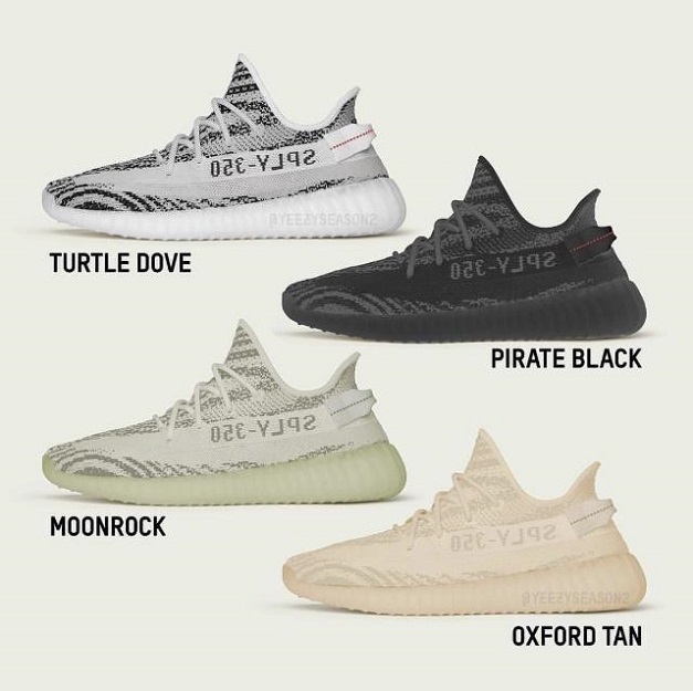 different color yeezys